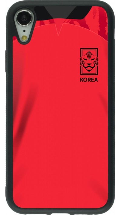 iPhone XR Case Hülle - Silikon schwarz Südkorea 2022 personalisierbares Fussballtrikot