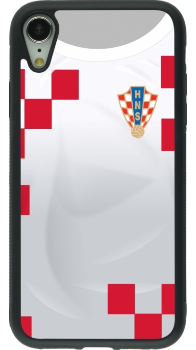 iPhone XR Case Hülle - Silikon schwarz Kroatien 2022 personalisierbares Fussballtrikot