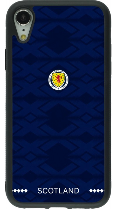 Coque iPhone XR - Silicone rigide noir Maillot de football Ecosse 2026 personnalisable