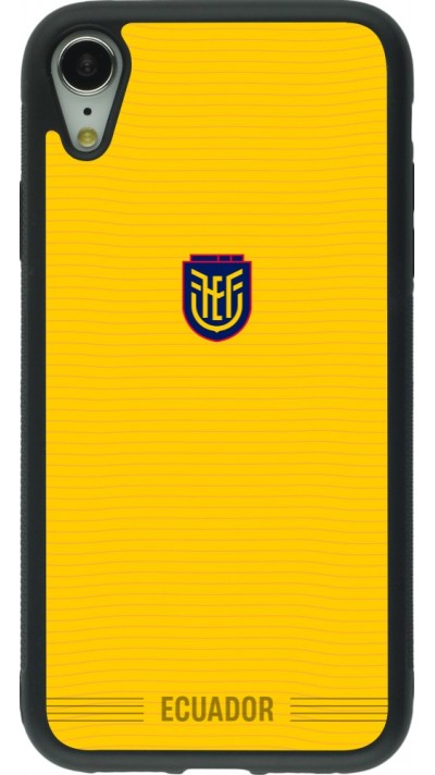 Coque iPhone XR - Silicone rigide noir Maillot de football E?quateur 2026 personnalisable
