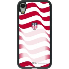 Coque iPhone XR - Silicone rigide noir Maillot de football États-Unis 2026 personnalisable