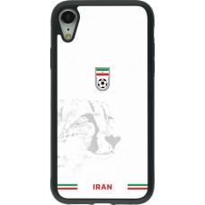 Coque iPhone XR - Silicone rigide noir Maillot de football Iran 2026 personnalisable