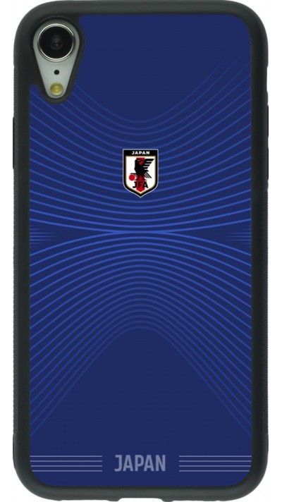 Coque iPhone XR - Silicone rigide noir Maillot de football Japon 2026 personnalisable