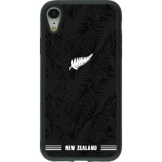 Coque iPhone XR - Silicone rigide noir Maillot de football Nouvelle-Zélande 2026 personnalisable