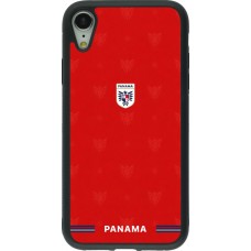 Coque iPhone XR - Silicone rigide noir Maillot de football Panama 2026 personnalisable