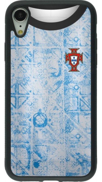iPhone XR Case Hülle - Silikon schwarz Portugal Away personalisierbares Fussballtrikot