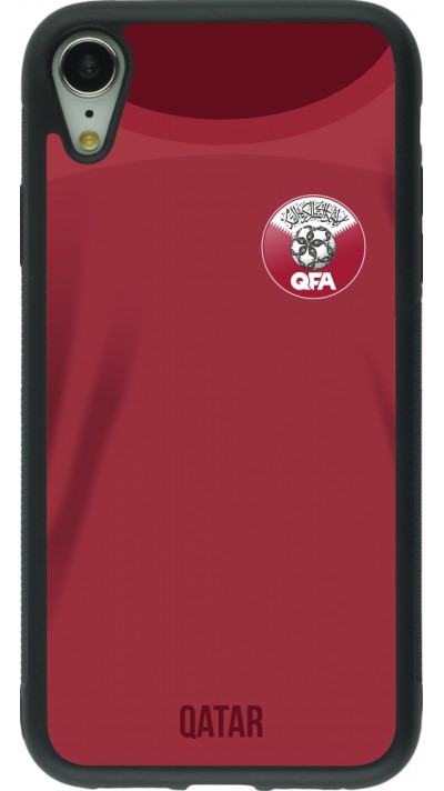 iPhone XR Case Hülle - Silikon schwarz Katar 2022 personalisierbares Fussballtrikot
