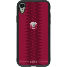 Coque iPhone XR - Silicone rigide noir Maillot de football Qatar 2026 personnalisable