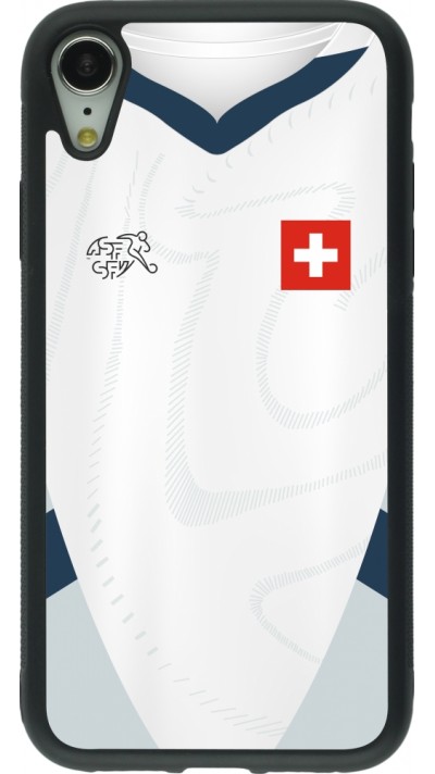 iPhone XR Case Hülle - Silikon schwarz Schweiz Away personalisierbares Fussballtrikot