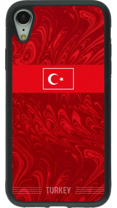 Coque iPhone XR - Silicone rigide noir Maillot de football Turquie 2026 personnalisable