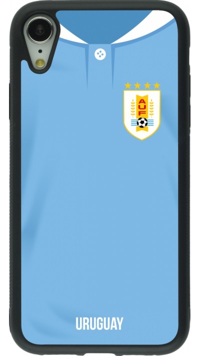 iPhone XR Case Hülle - Silikon schwarz Uruguay 2022 personalisierbares Fussballtrikot