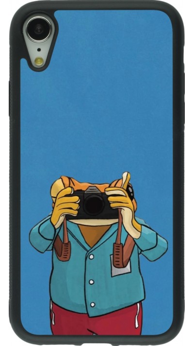 Coque iPhone XR - Silicone rigide noir Frog with camera DTMF