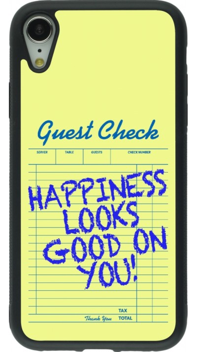 Coque iPhone XR - Silicone rigide noir Guest check 2026