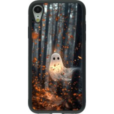 Coque iPhone XR - Silicone rigide noir Halloween 2025 Ghost in the forest