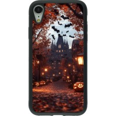 Coque iPhone XR - Silicone rigide noir Halloween 2025 Haunted house