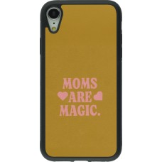 Coque iPhone XR - Silicone rigide noir Mom 2026 Are Magic