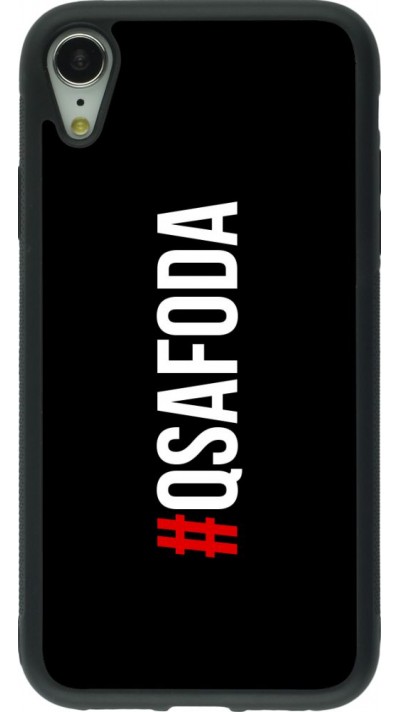 Coque iPhone XR - Silicone rigide noir Qsafoda 1