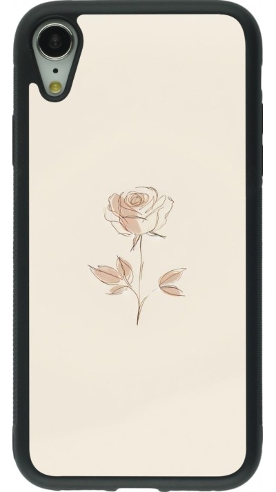 Coque iPhone XR - Silicone rigide noir Sable Rose Minimaliste