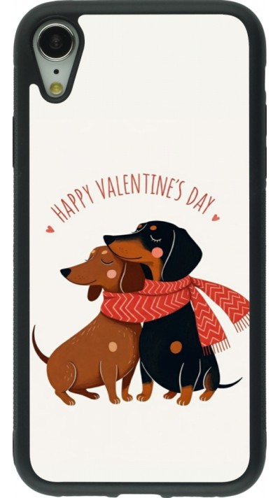 Coque iPhone XR - Silicone rigide noir Saint Valentines Day 26 Happy Valentine