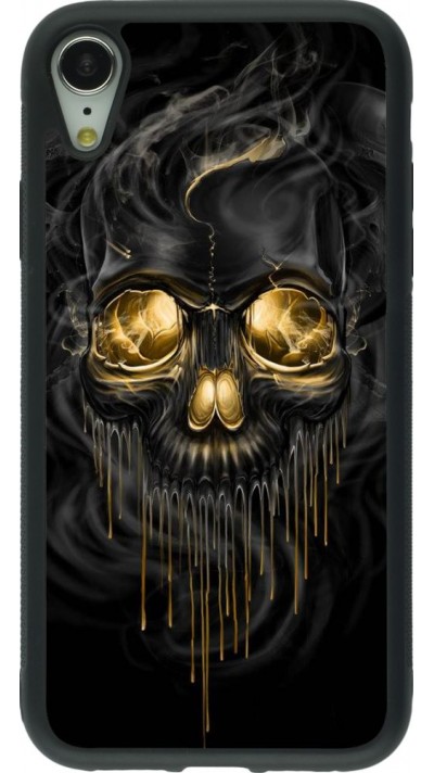 Coque iPhone XR - Silicone rigide noir Skull 02