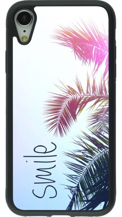 Coque iPhone XR - Silicone rigide noir Smile 05