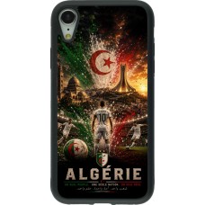 Coque iPhone XR - Silicone rigide noir Football Algérie splash 2026