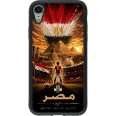 Coque iPhone XR - Silicone rigide noir Football Égypte splash 2026