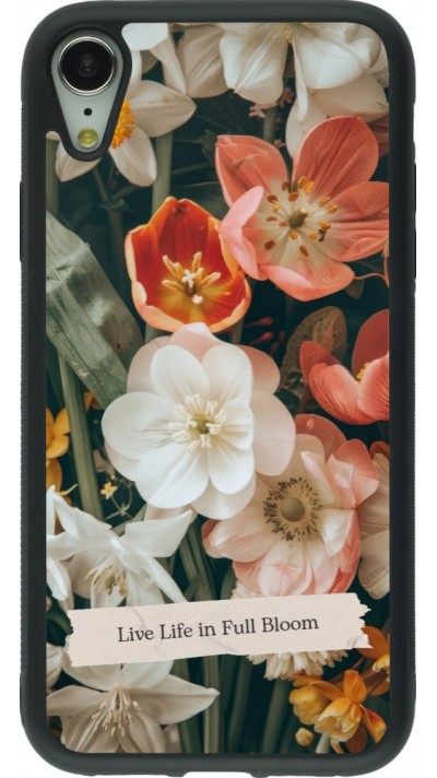 Coque iPhone XR - Silicone rigide noir Full Bloom 2026