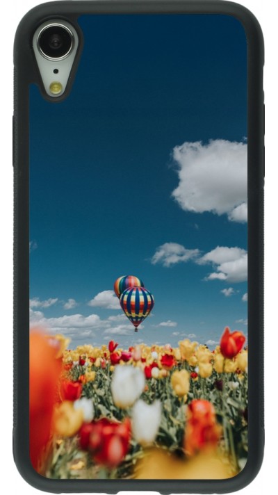 Coque iPhone XR - Silicone rigide noir Hot air balloon 2026