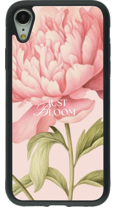 Coque iPhone XR - Silicone rigide noir Just Bloom 2026