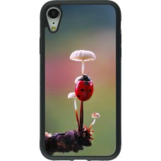 Coque iPhone XR - Silicone rigide noir Ladybird on a mushroom 2026
