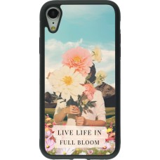 Coque iPhone XR - Silicone rigide noir Live life in full moon 2026