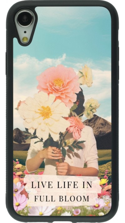 Coque iPhone XR - Silicone rigide noir Live life in full moon 2026