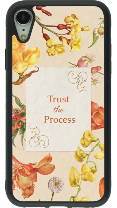 Coque iPhone XR - Silicone rigide noir Trust the process 2026