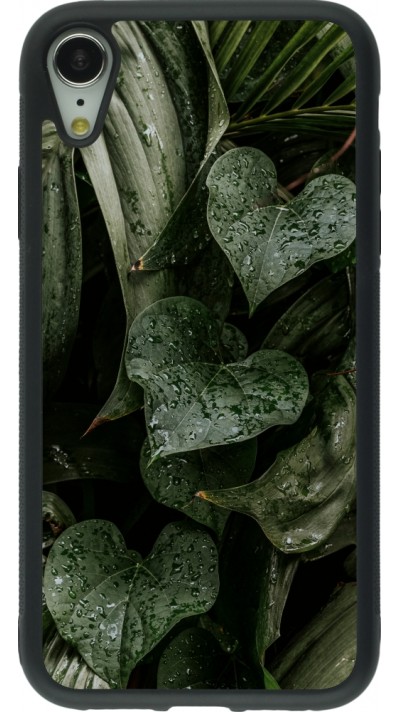 Coque iPhone XR - Silicone rigide noir Spring 23 fresh plants