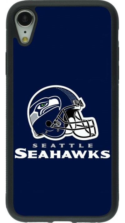Coque iPhone XR - Silicone rigide noir Super Bowl 26 Seattle 3