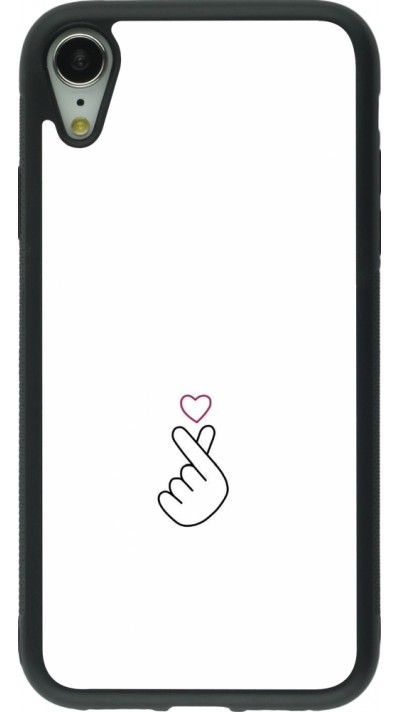 Coque iPhone XR - Silicone rigide noir Valentine 2024 heart by Millennials