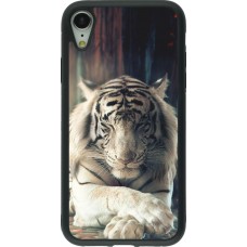 Coque iPhone XR - Silicone rigide noir Zen Tiger