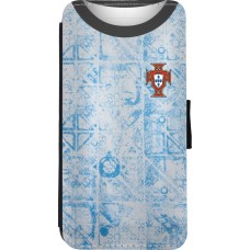 Coque iPhone XR - Wallet noir Maillot de football Portugal Extérieur personnalisable