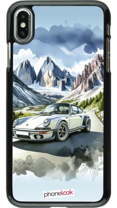 Coque iPhone Xs Max - Porsche 911 Mountain Watercolor