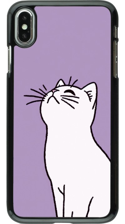 iPhone Xs Max Case Hülle - Chat auf lila Hintergrund