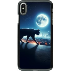 iPhone Xs Max Case Hülle - Schwarze Katze unter dem Vollmond