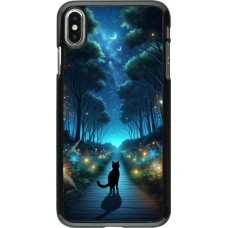 iPhone Xs Max Case Hülle - Schwarze Katze Spaziergang