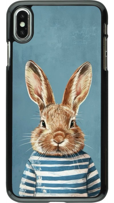 Coque iPhone Xs Max - Easter 2026 Rabbit navy
