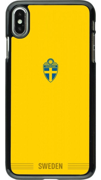 Coque iPhone Xs Max - Maillot de football Suède 2026 personnalisable