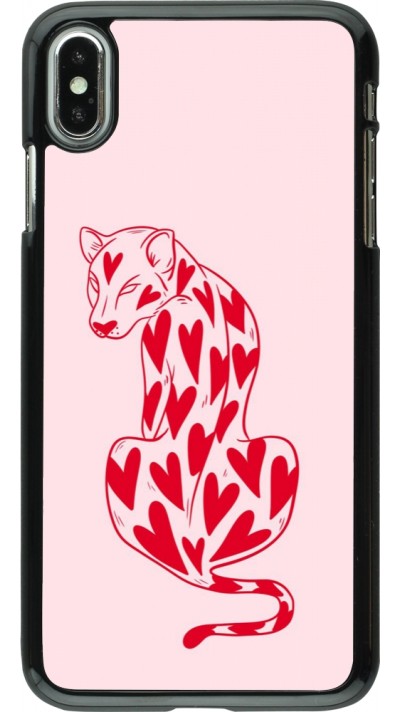 Coque iPhone Xs Max - Leopard with hearts 2026