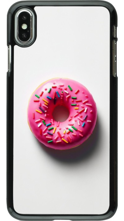 iPhone Xs Max Case Hülle - Weisser Hintergrund, pinker Donut