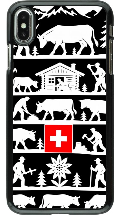 Coque iPhone Xs Max - Poya Suisse 1 noir