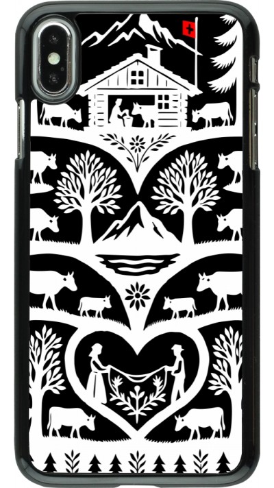 Coque iPhone Xs Max - Poya Suisse 2 noir