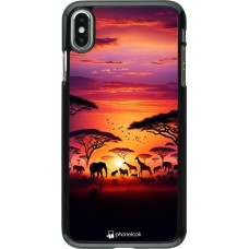 iPhone Xs Max Case Hülle - Safari Sonnenuntergang Wildtiere